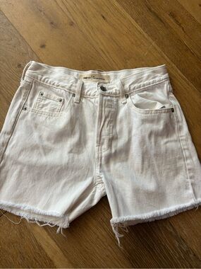 GAP White Denim Cutoff Shorts with Frayed Hem